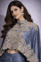 grey dhoti set