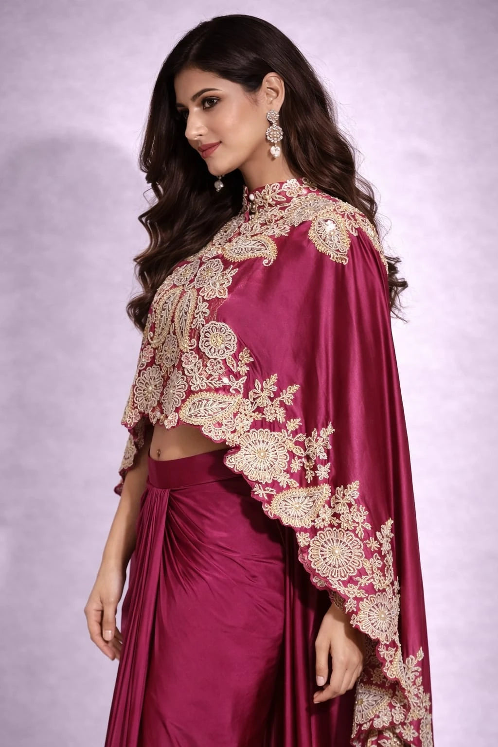 wine dhoti set