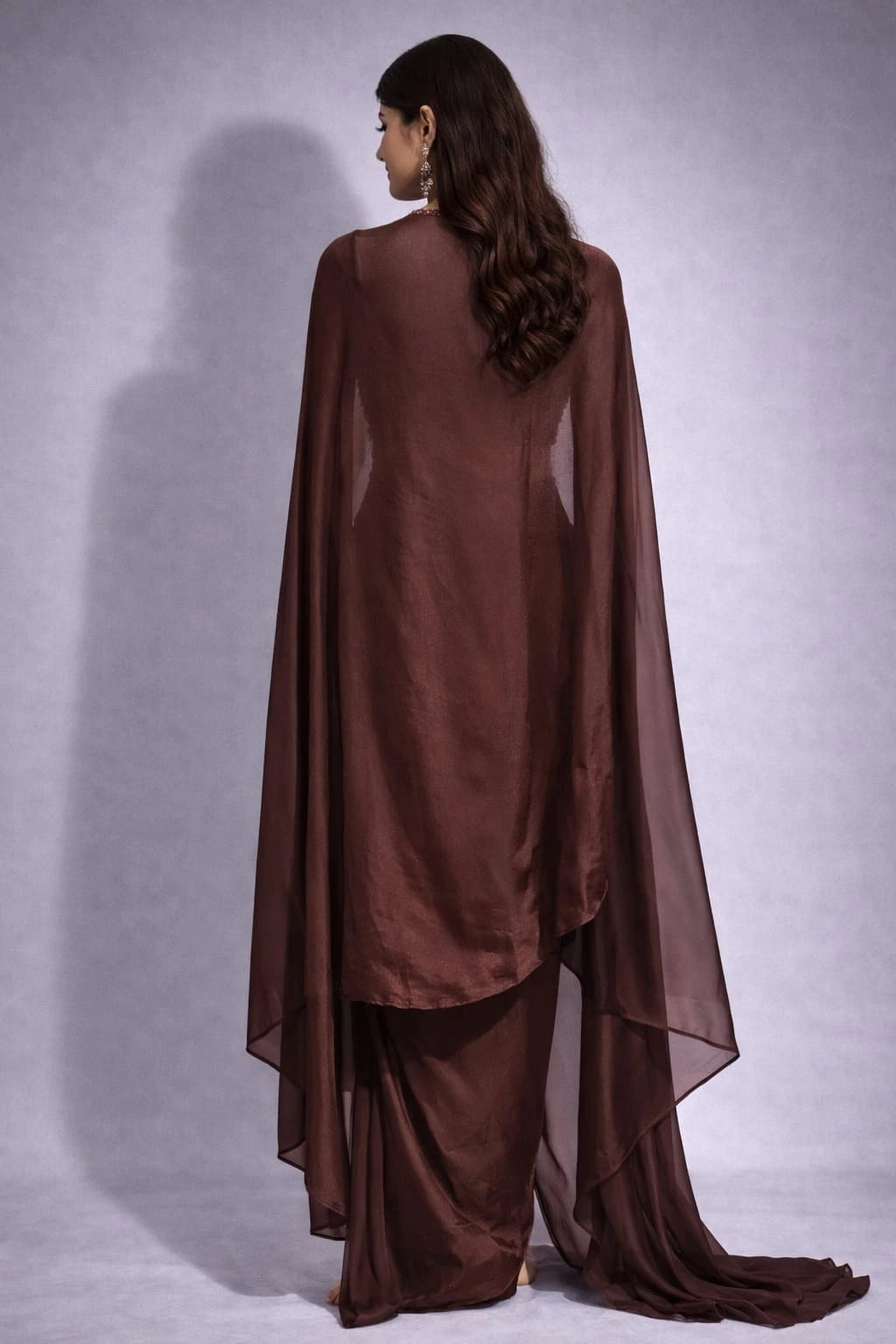 brown dhoti set