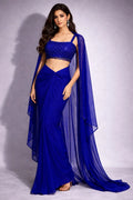 blue dhoti set