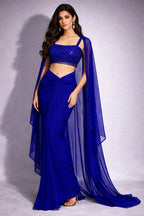 blue dhoti set