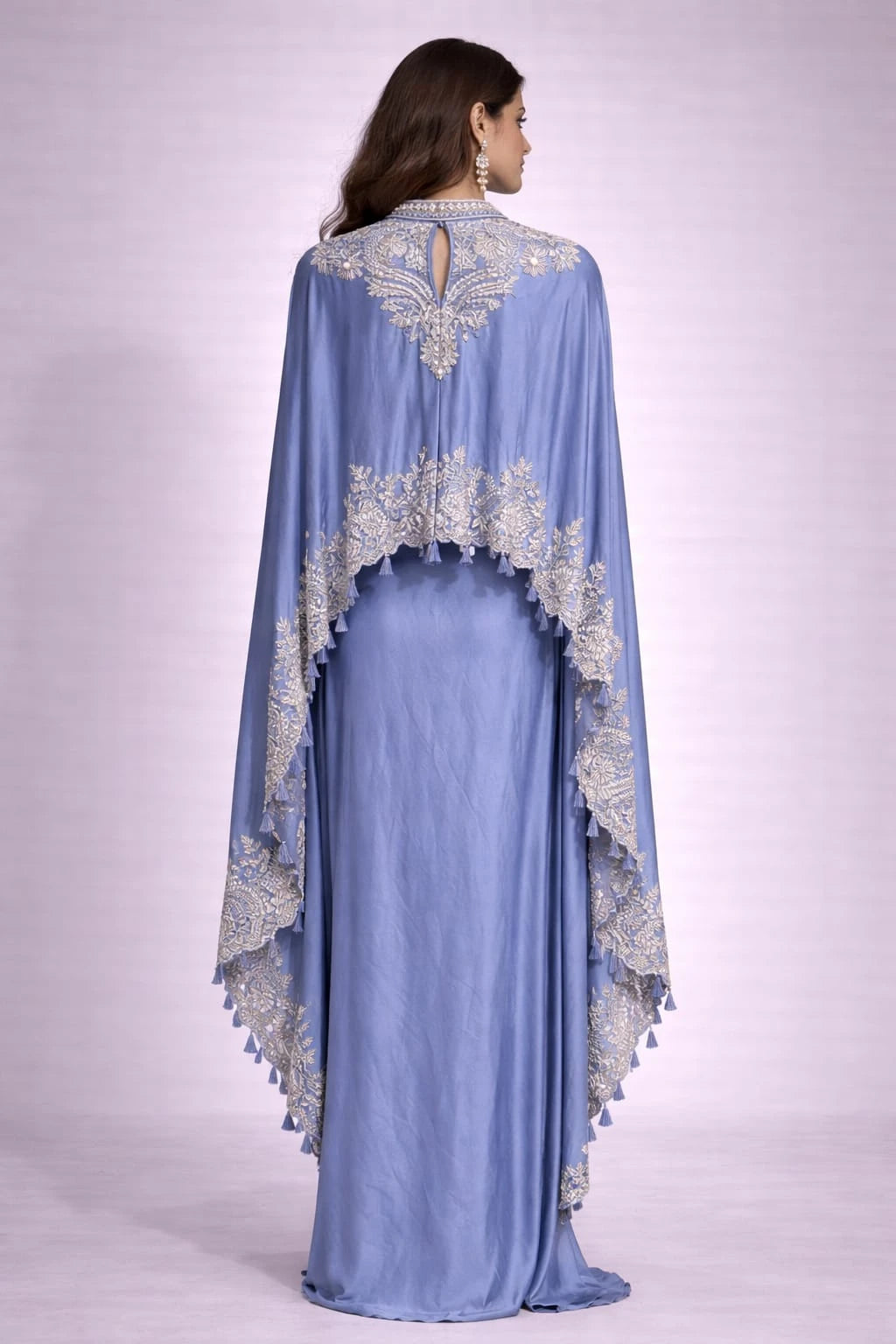 blue dress dhoti set