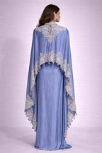blue dress dhoti set