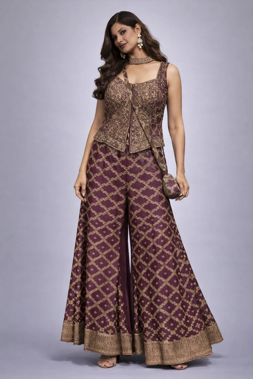 wine sharara set