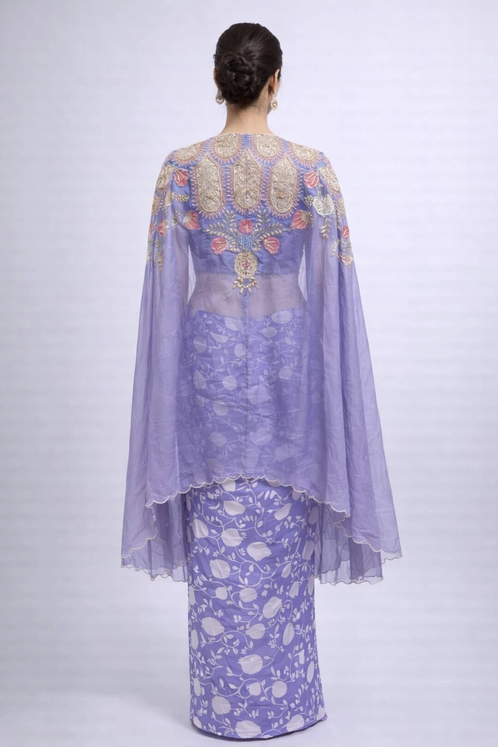 Lavender dhoti cape dress