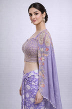 Lavender dhoti cape dress