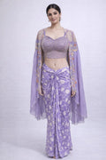 Lavender dhoti cape dress