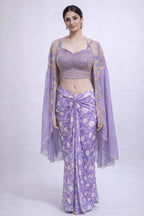 Lavender dhoti cape dress