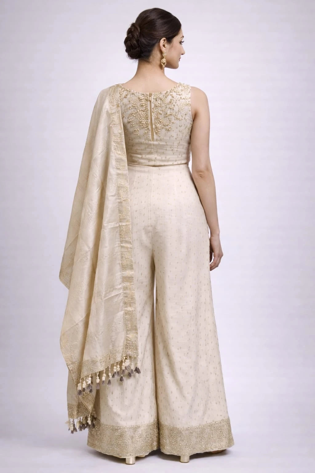 cream sharara set