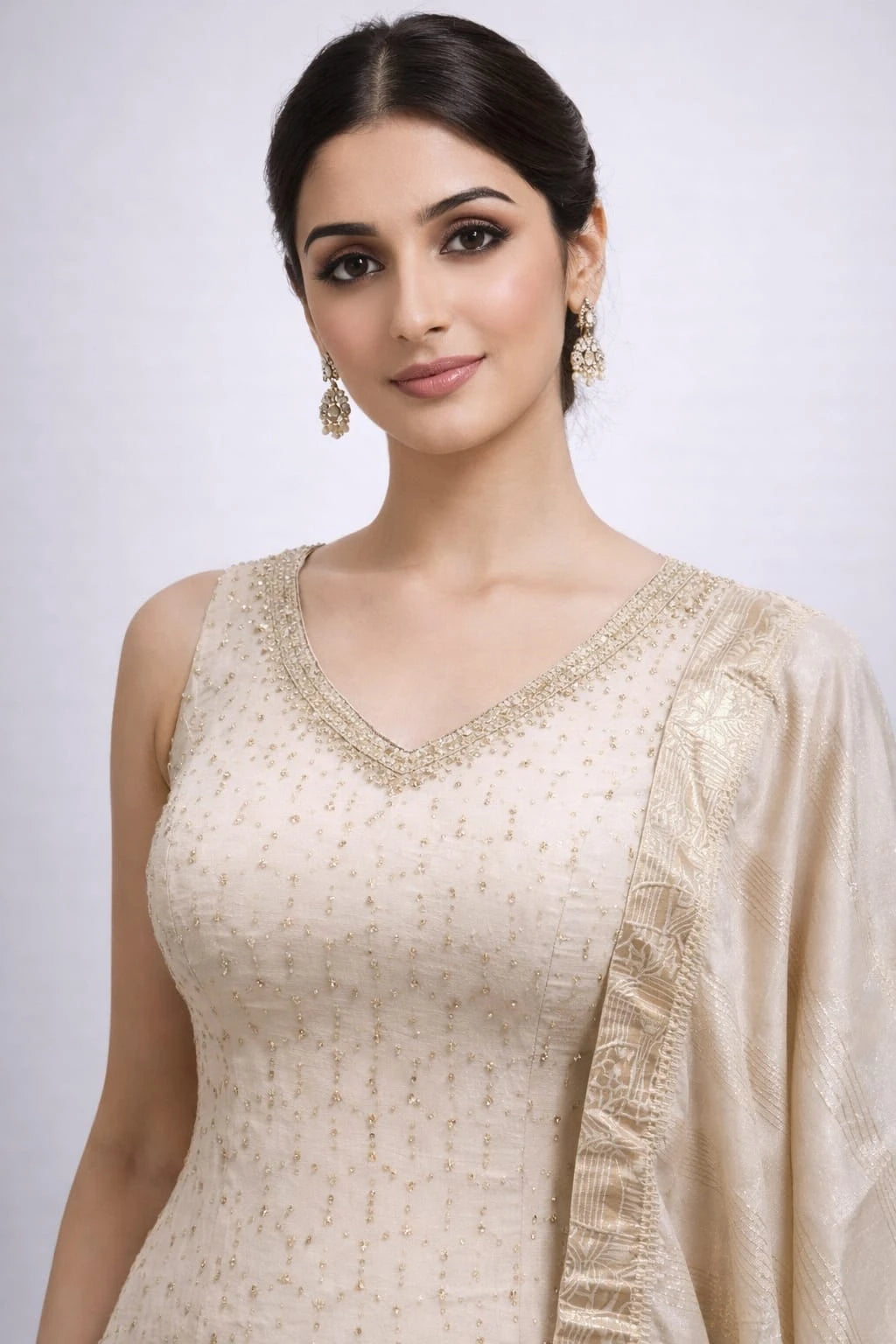 cream sharara set