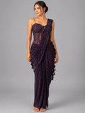 purple drape saree