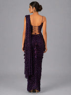 purple drape saree