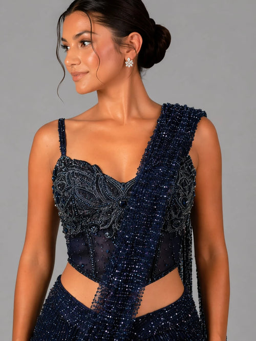 blue drape