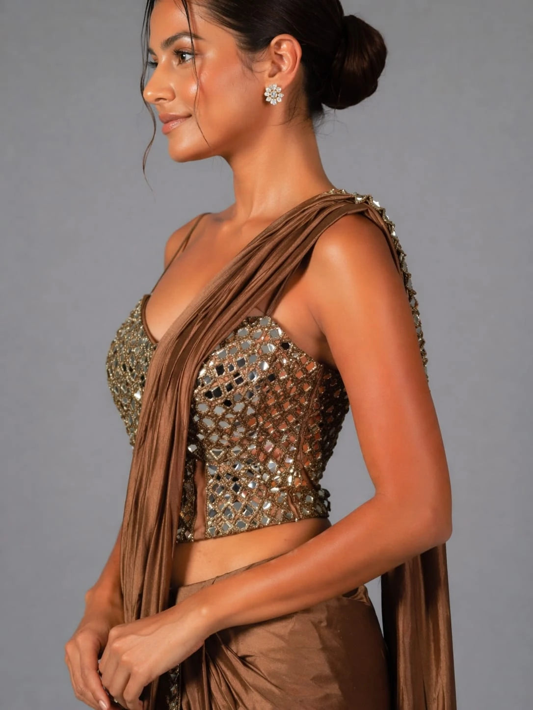 chiku drape style saree