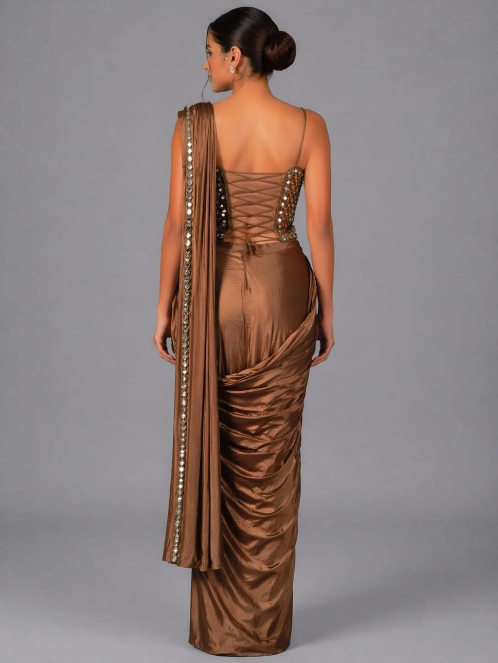 chiku drape style saree