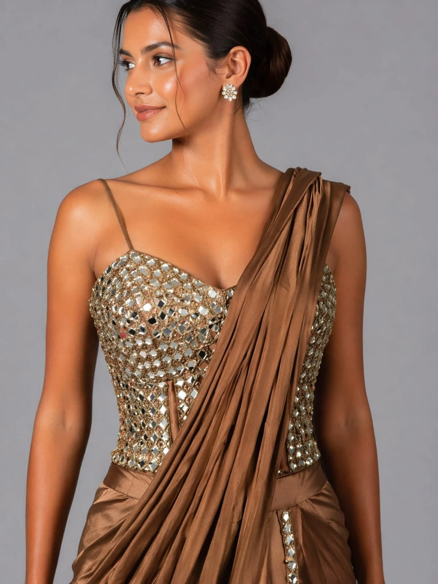 chiku drape style saree