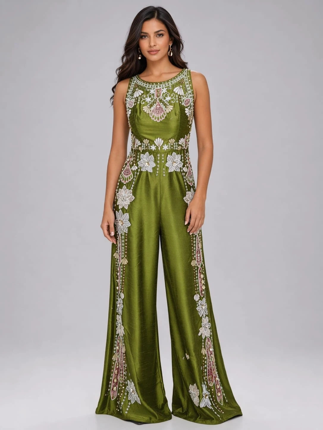 green jumpsuit