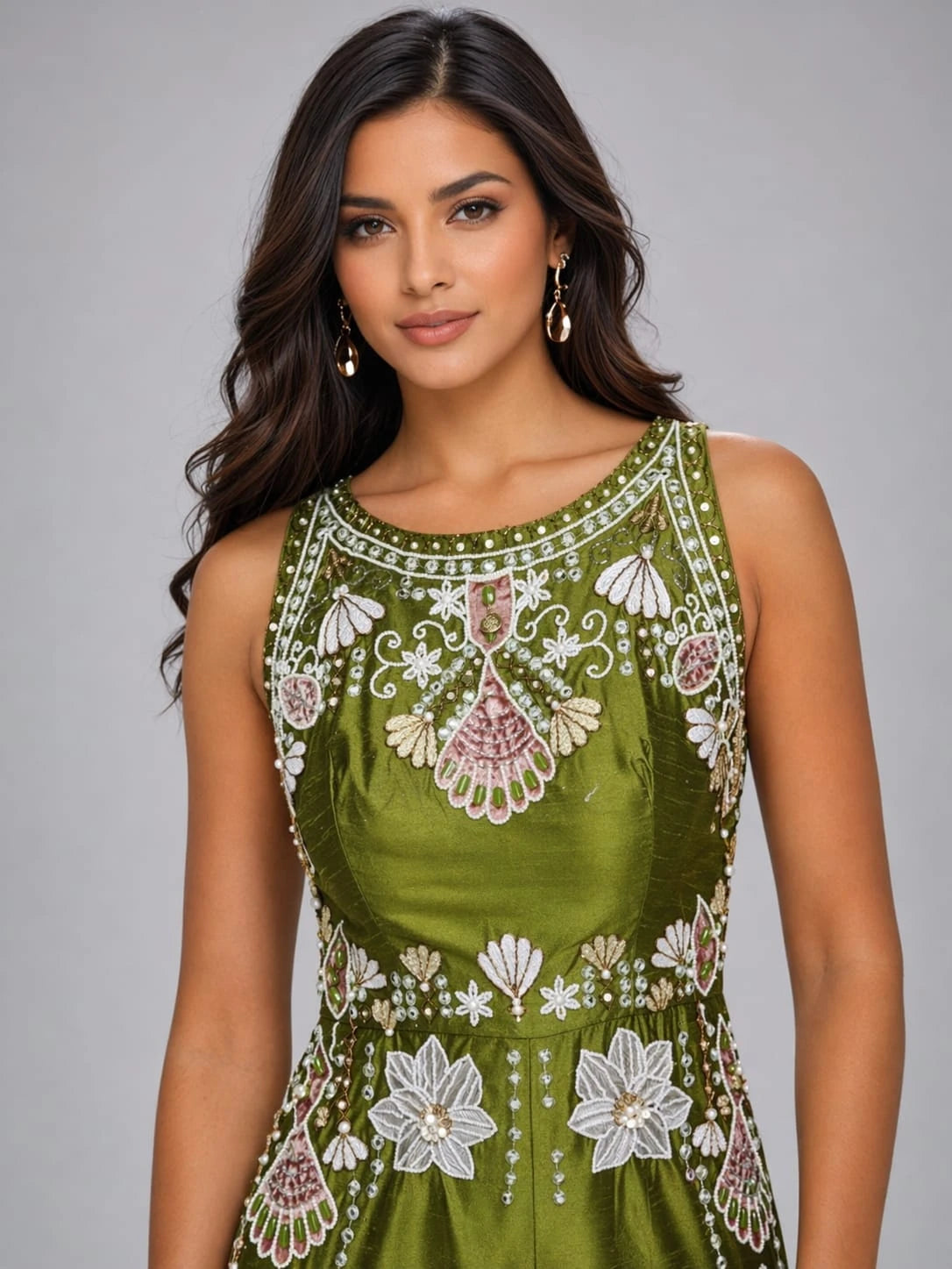 green jumpsuit