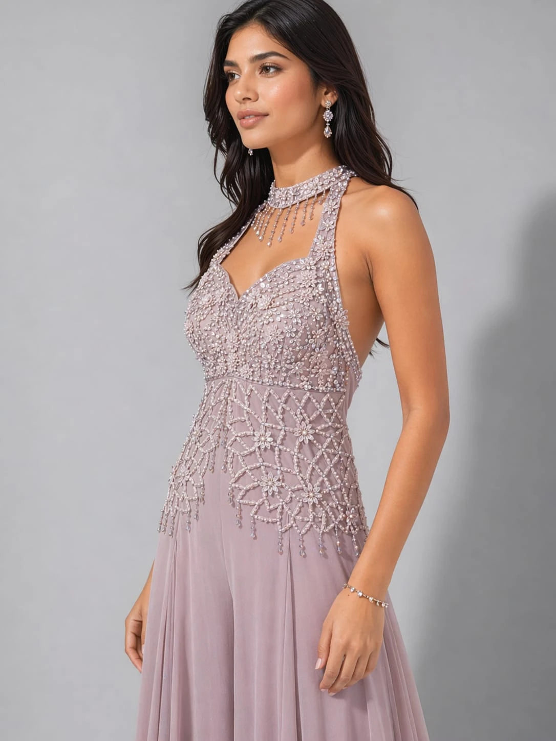 beaded pink sharara 