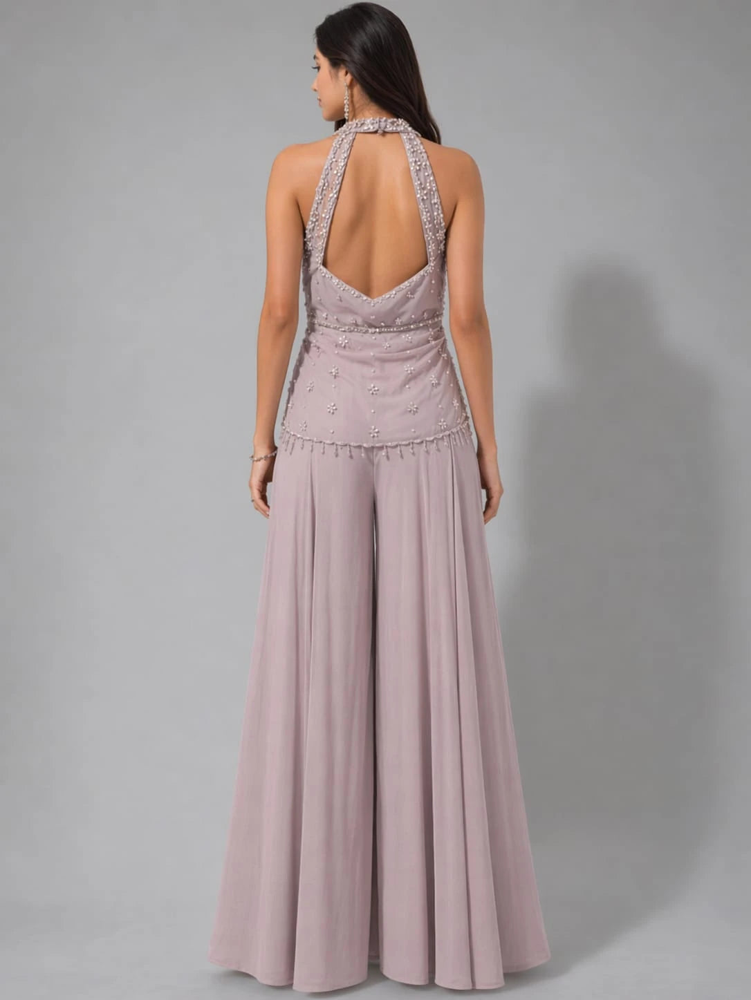 beaded pink sharara 
