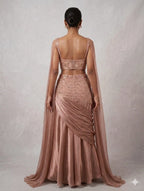 brick lehenga set