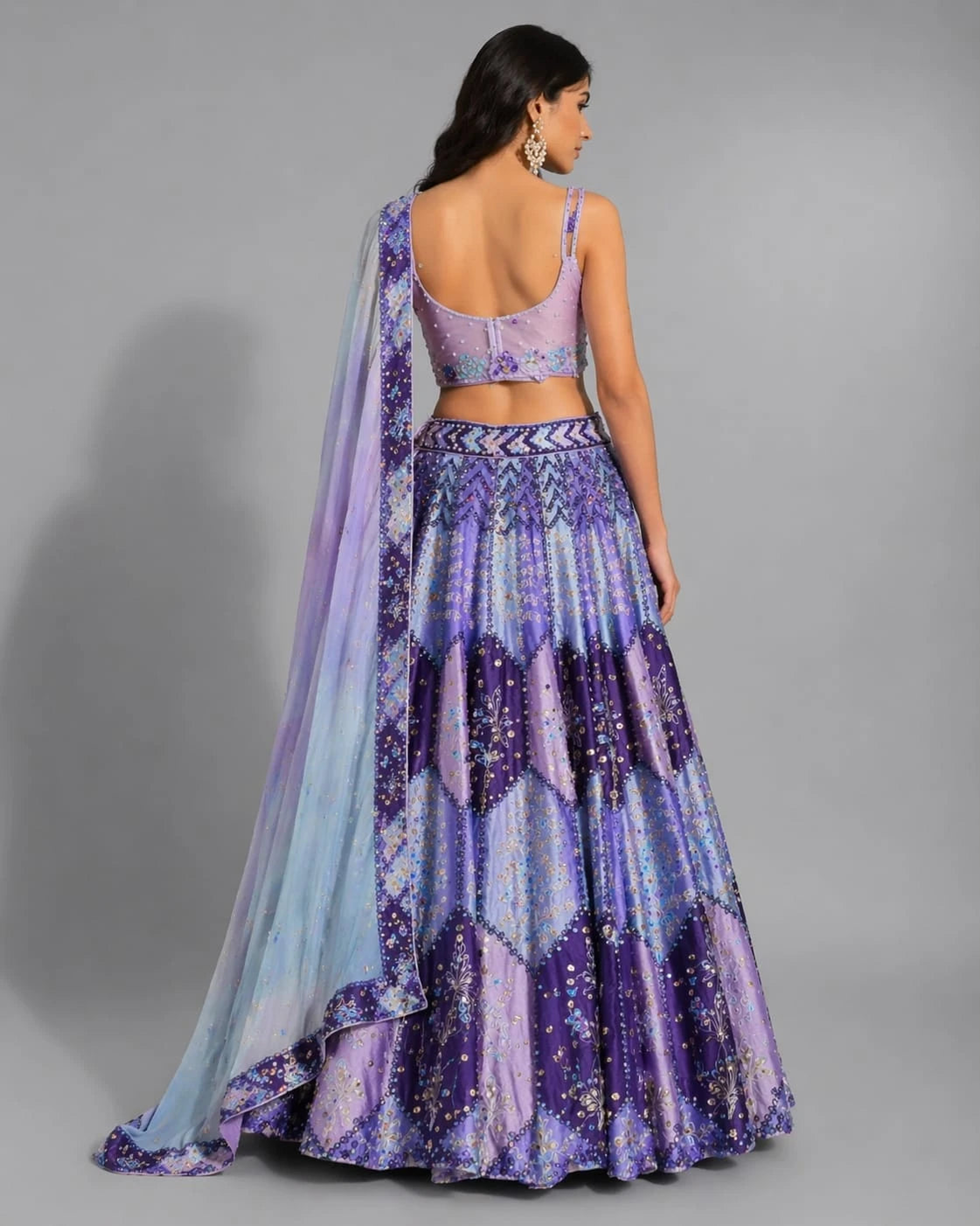 purple lehanga