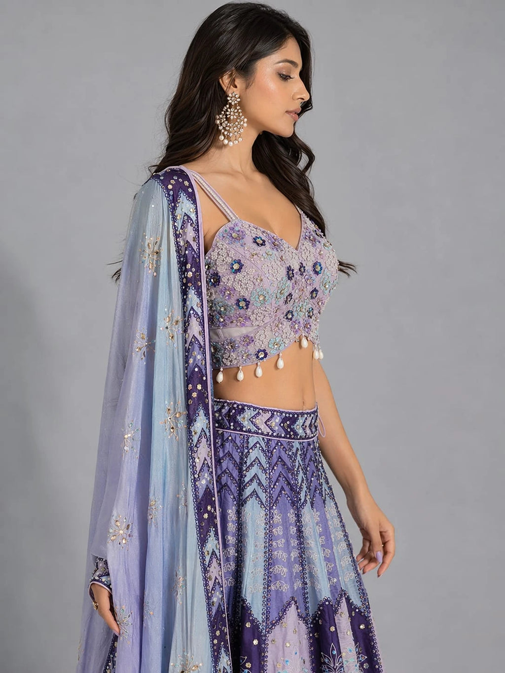 purple lehanga
