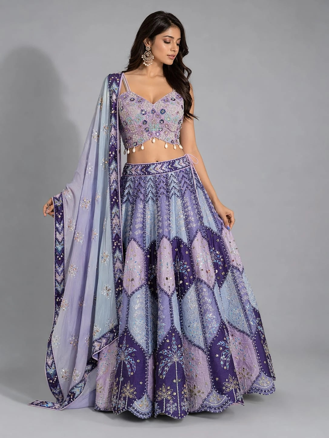 purple lehanga