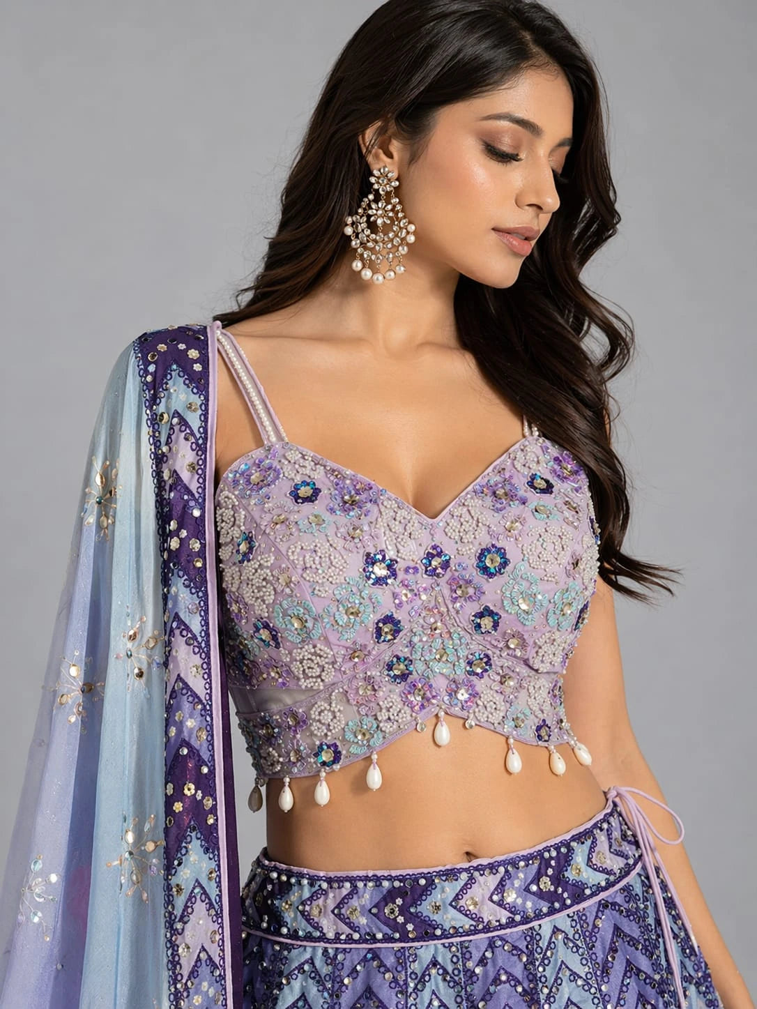 purple lehanga