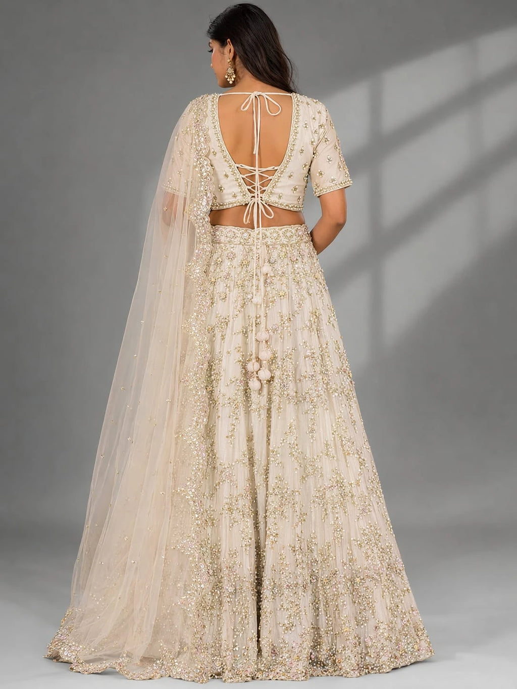 ivory bridesmaid lehenga