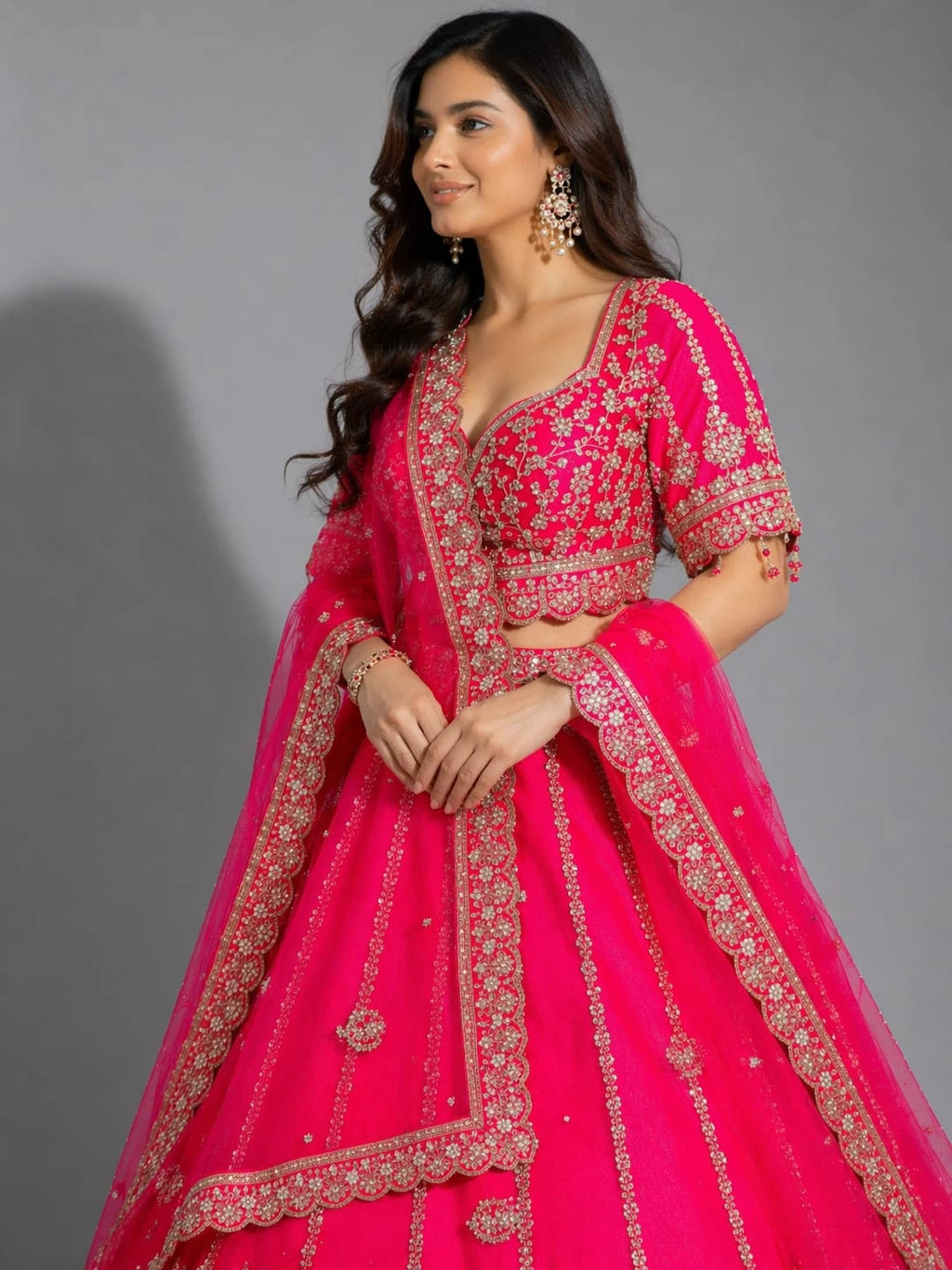 embroidered rani lehenga