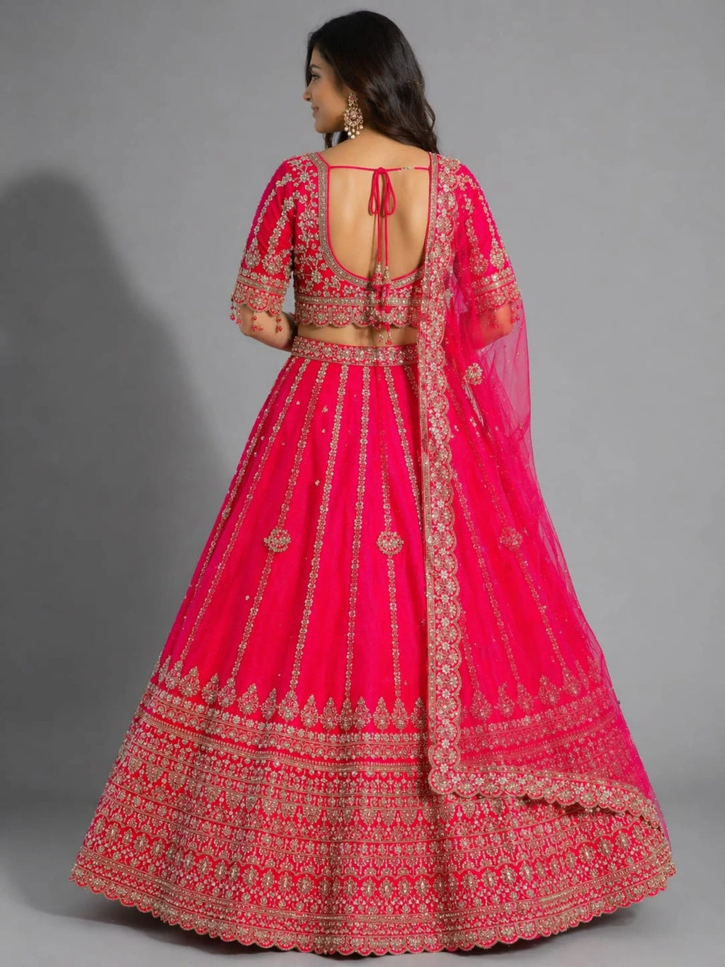 embroidered rani lehenga