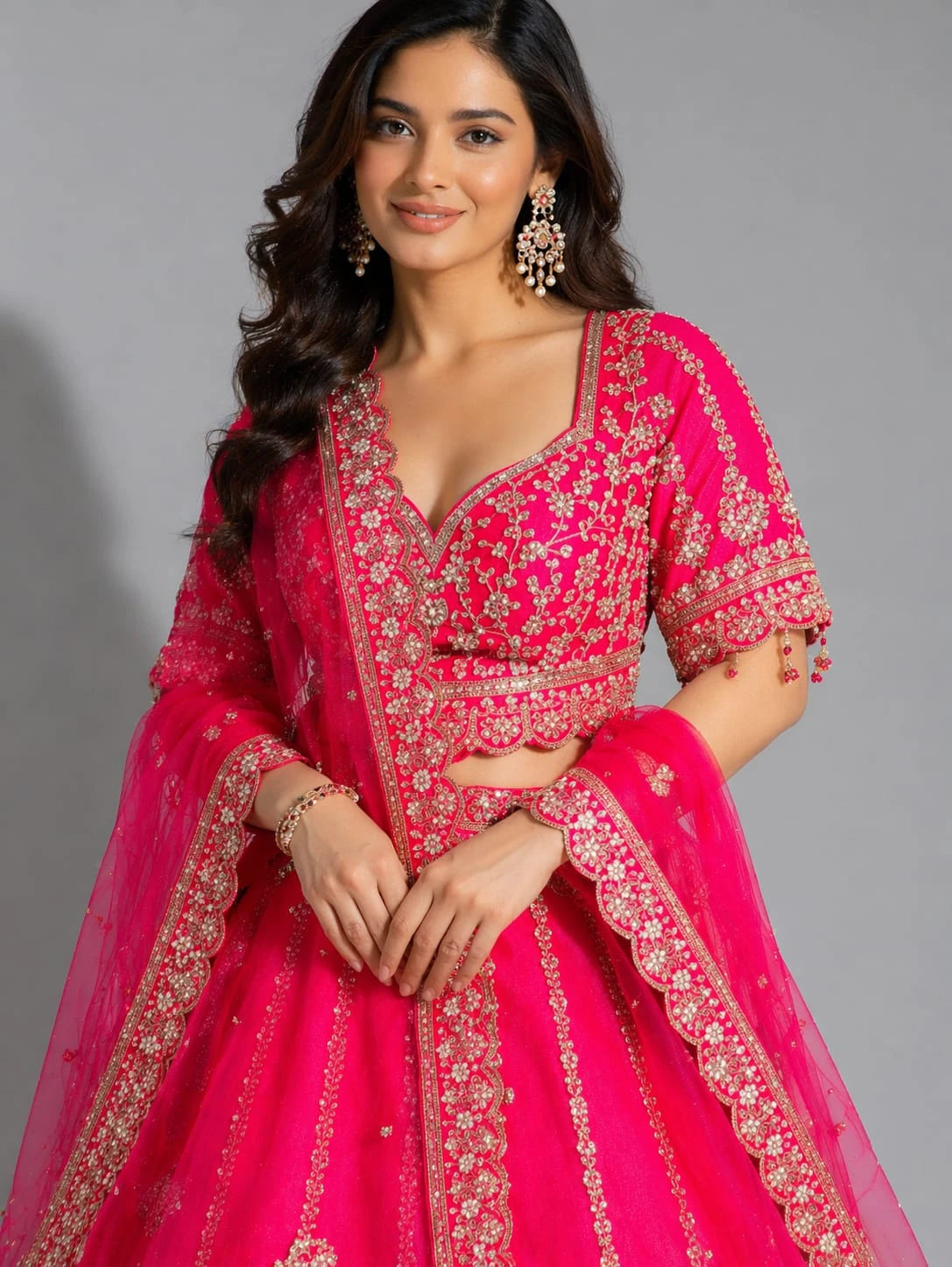 embroidered rani lehenga