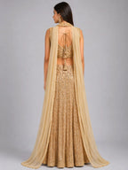 gold traditional outfit