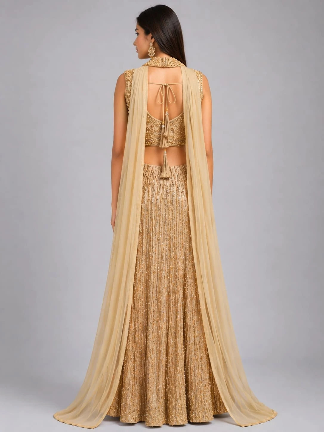 gold traditional outfit