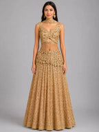 gold traditional outfit