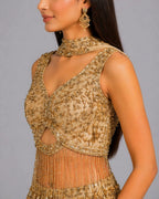 gold traditional outfit