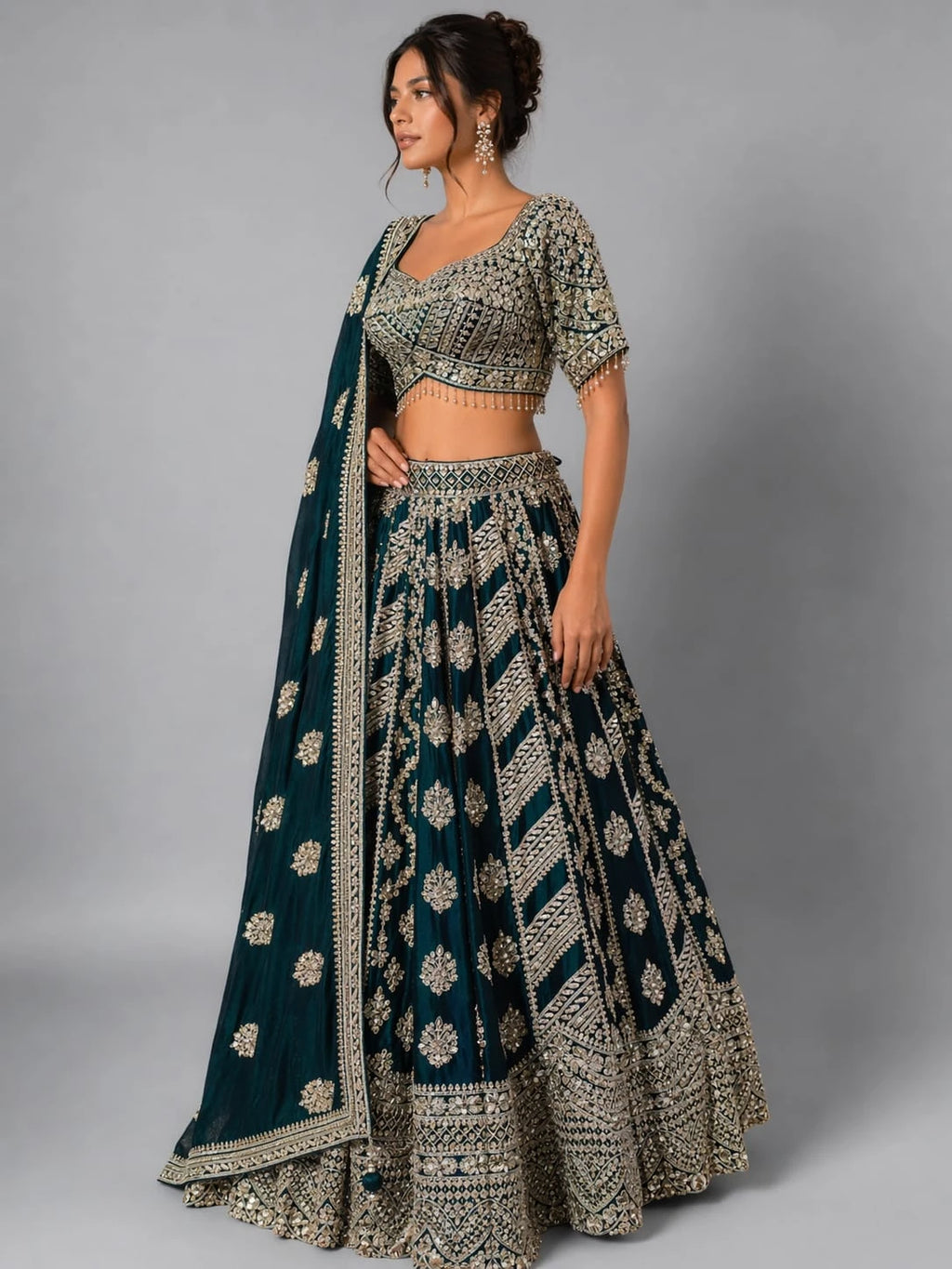 traditional green lehenga
