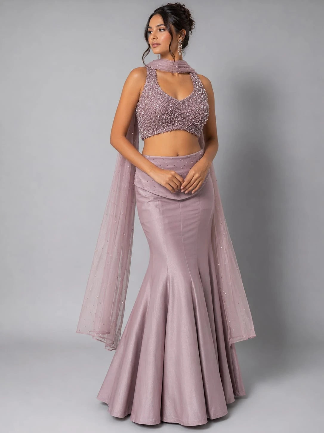 dusty pink lehenga 