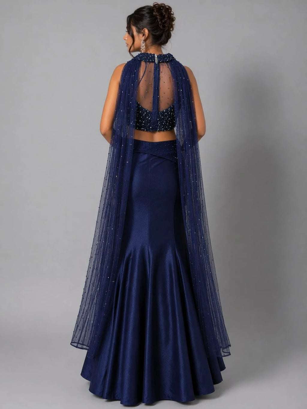 blue mermaid lehenga