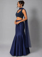 blue mermaid lehenga