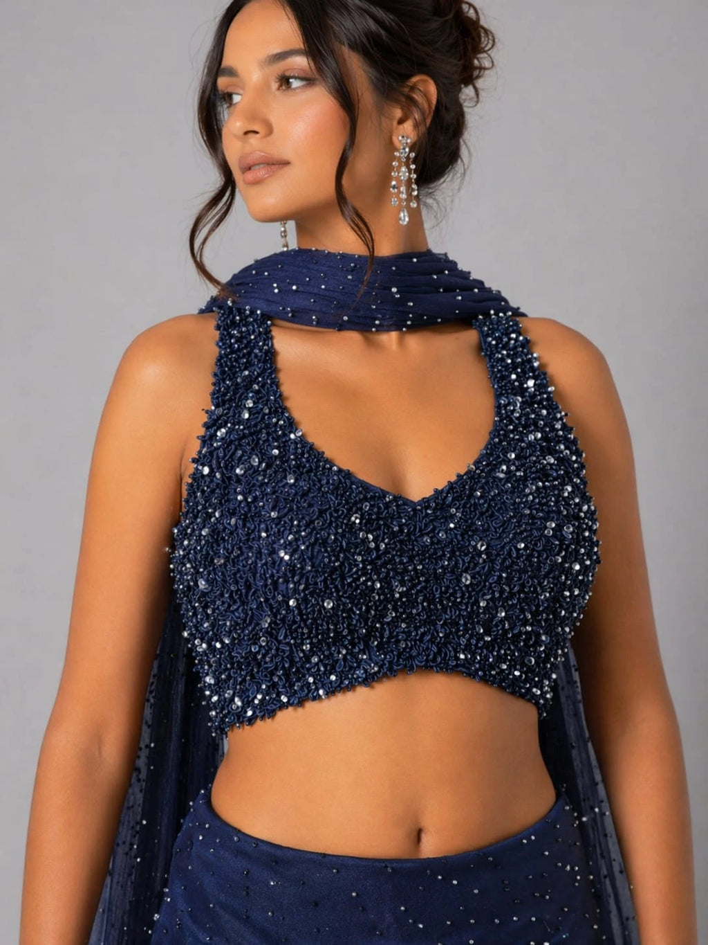blue mermaid lehenga