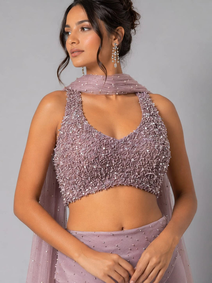 dusty pink lehenga 