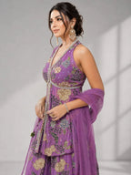  purple floral sharara