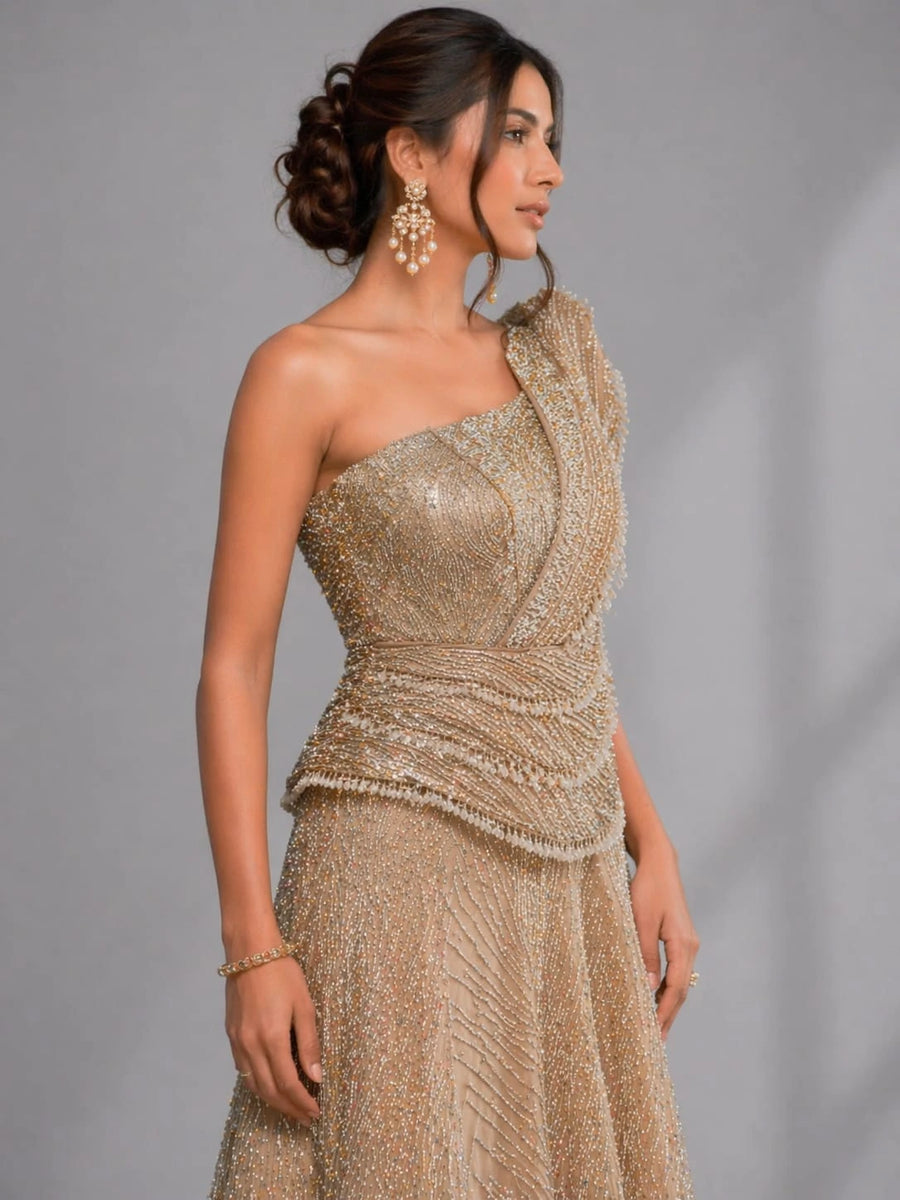 grey lehenga