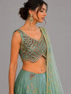 embroidered pista lehenga