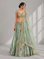  embroidered pista lehenga