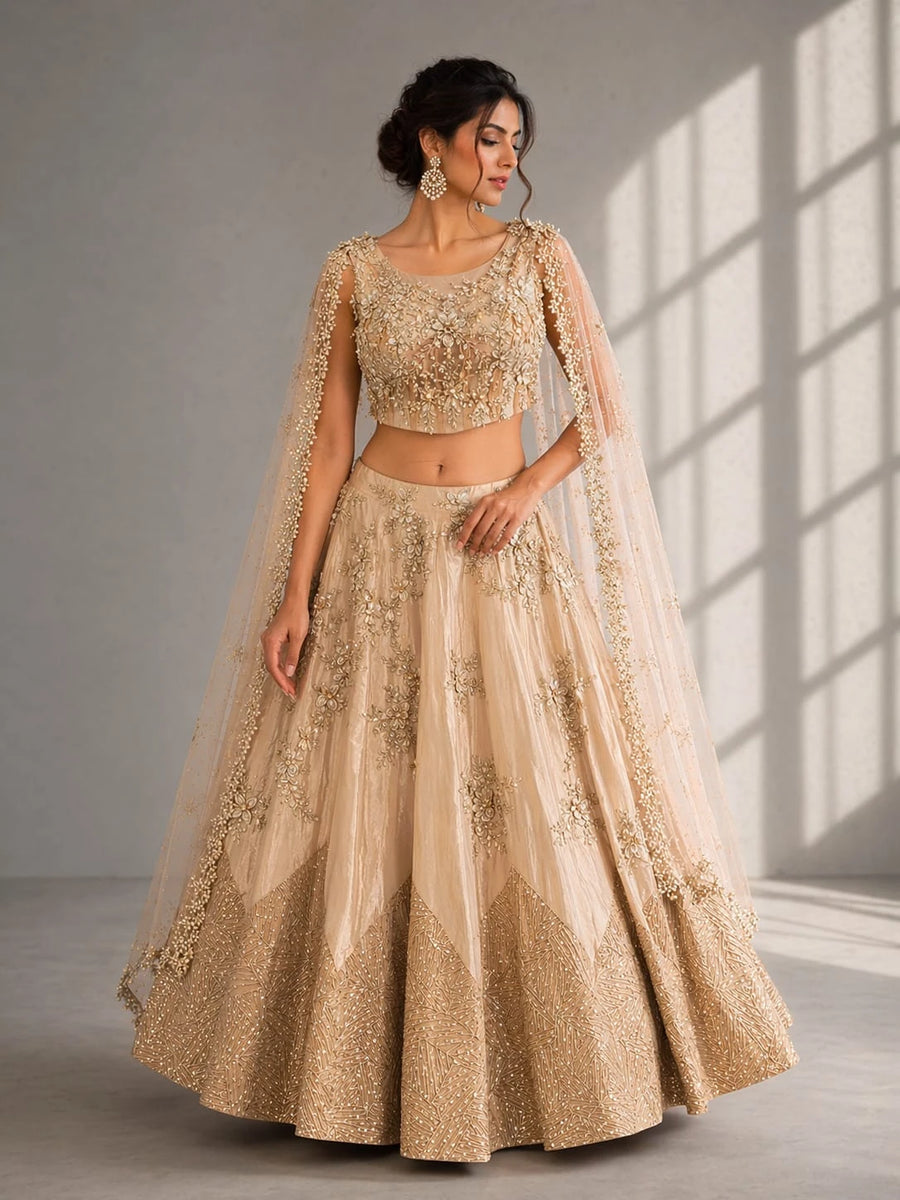 cream lehenga 