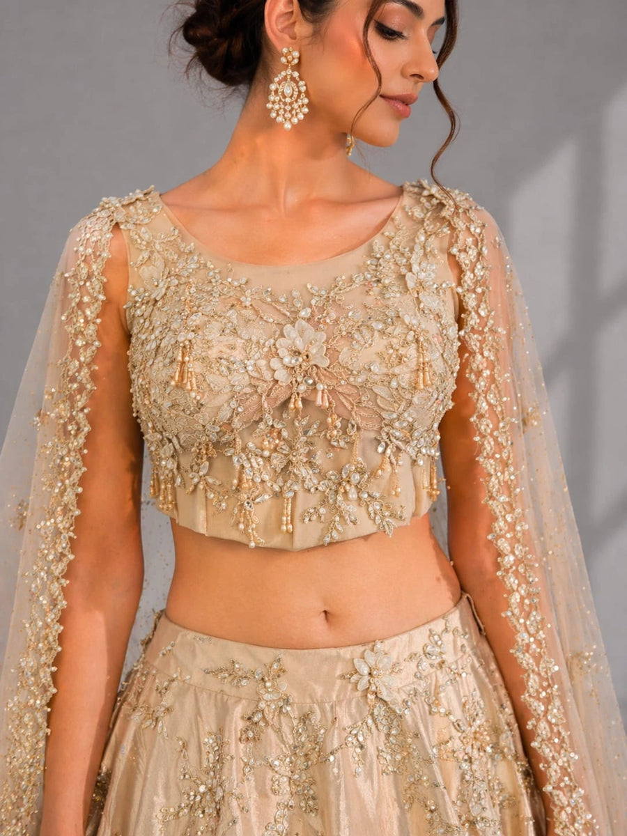 cream lehenga 