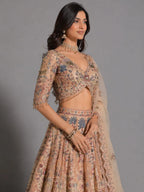 peach lehenga